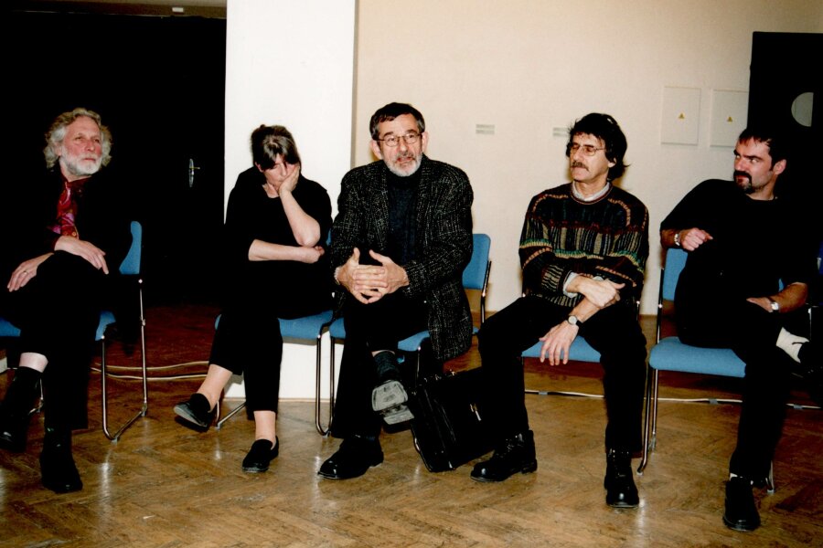 zleva Petr Oslzlý, Eva Tálská, Miloš Štědroň, Pavel Zatloukal, Vladimír Hauser; foto: Anna Pecková